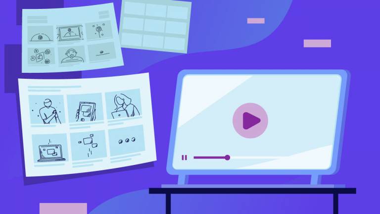 Ilustrasi storyboard untuk explainer video.