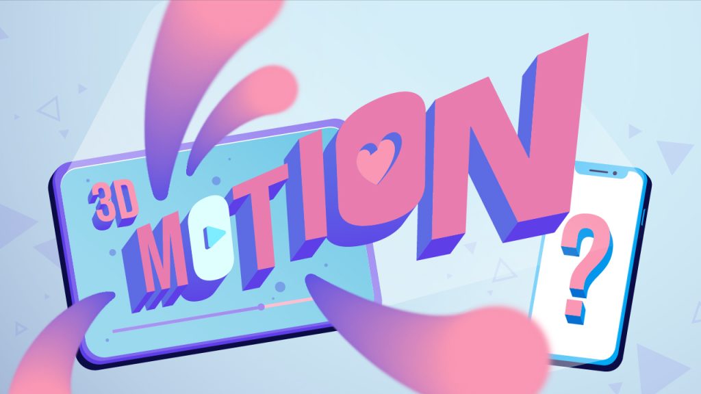 Ilustrasi 3D motion graphics.